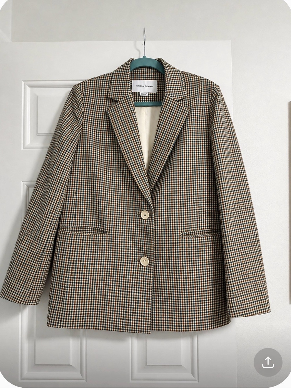 Urban Revivo Checked Beige Blazer